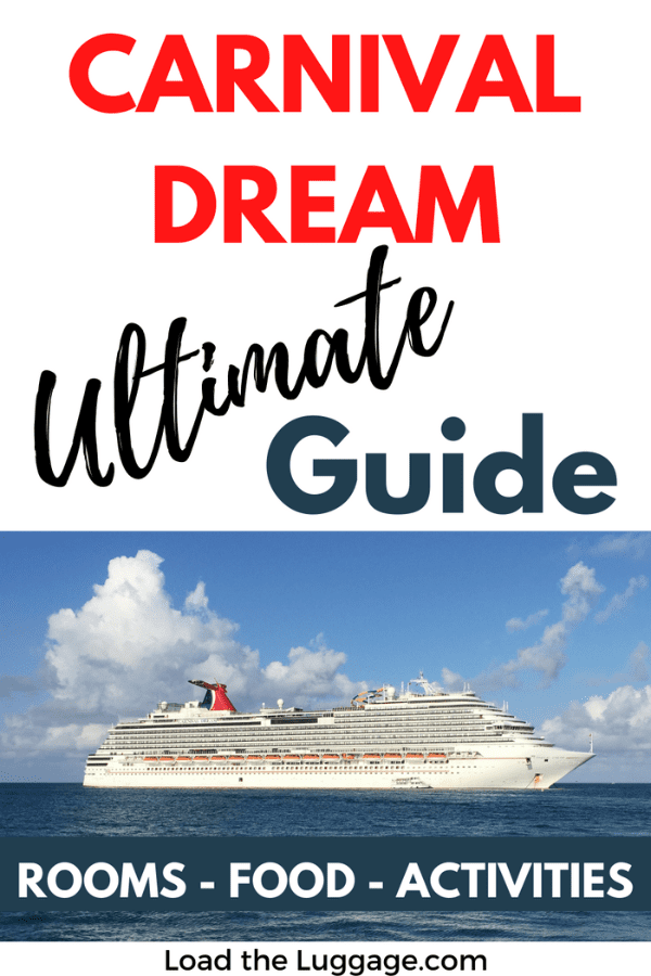 Carnival Dream, the ultimate guide.  From the types of rooms available, to the restaurant and cruise foo options to the activities on board the Dream cruise ship.