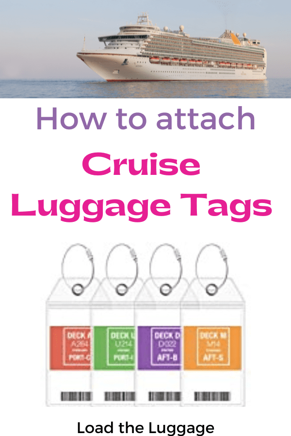 Cruise luggage tags information including how to attach cruise luggage tags.  Here you will also find cruise luggage tag holders for many of the major cruise lines.