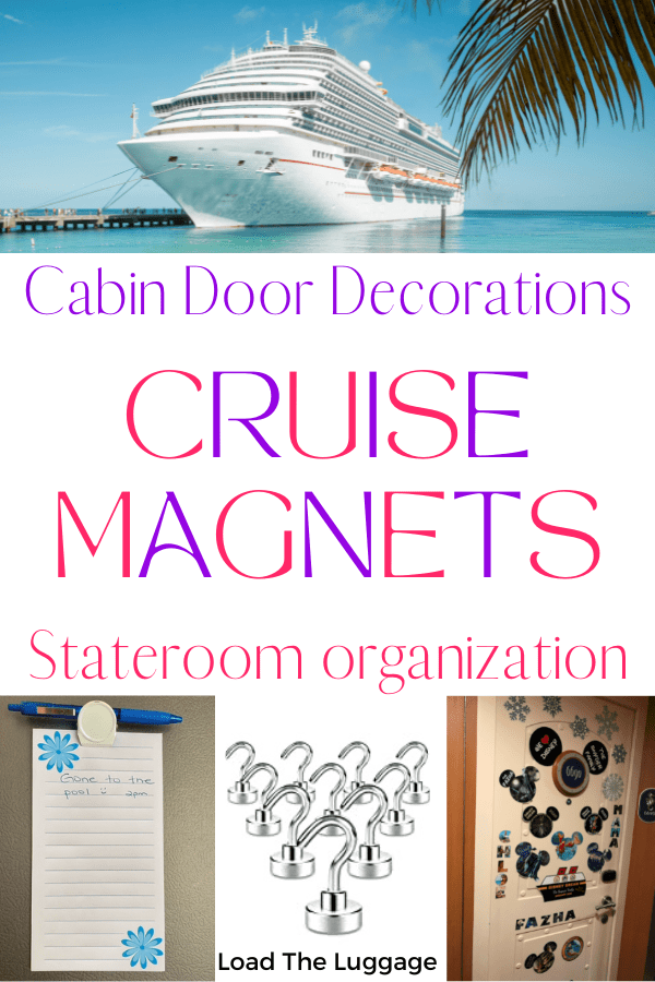 Looking for great ways to decorate your cruise stateroom door?  This cruise magent post is for you.  Different crusie magnets can be used to organize your cruise cabin.  Magnets are a great cruise hack.