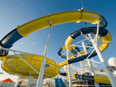 The drainpipe waterslide on Carnival's Dream ship is fun for the whole family