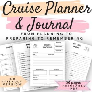 Cruise planner and journal printable - ink friendly version
