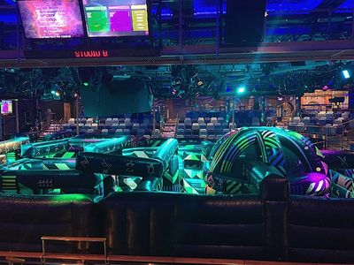 Mariner of the seas laser tag arena.  Cruise tip - bring closed toe shoes