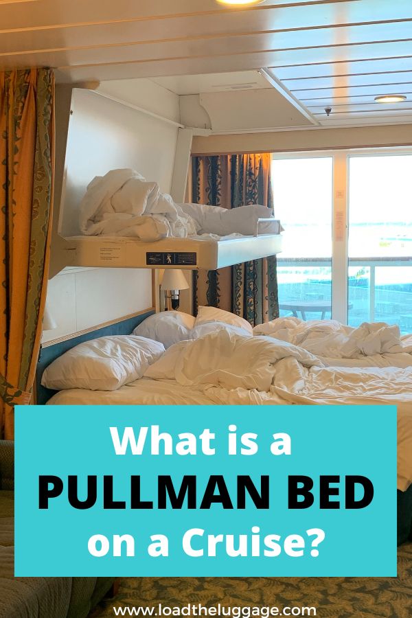 What is a pullman bed on a cruise ship.  Image is a pullman bed in a balcony stateroom