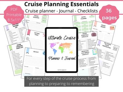 Printable cruise planner and journal.  These checklists will help in packing light for a cruise
