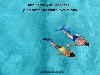 Anniversary cruise ideas- plan epic shore excursions, image is a birds eye view of a couple snorkeling