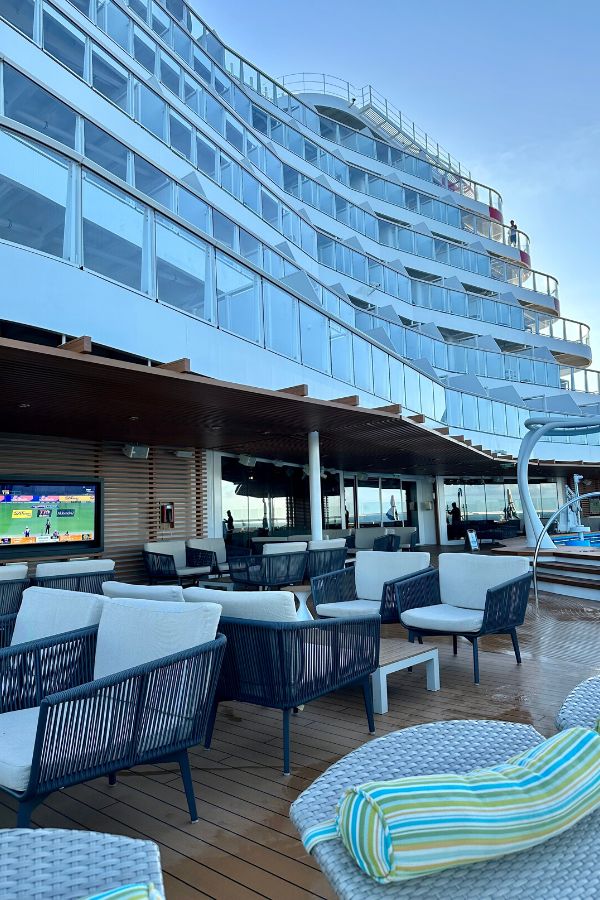 Outdoor TV on Carnival Celebration cruise ship